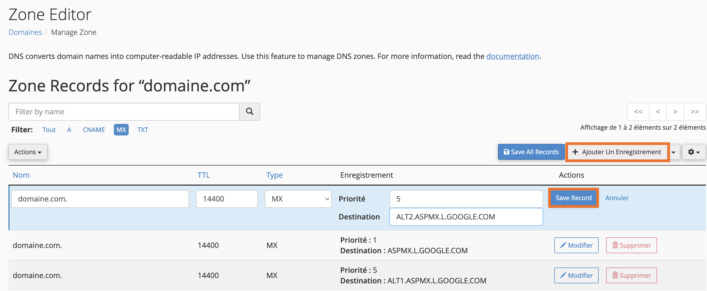 Comment configurer les enregistrements MX de Google sur cPanel ...