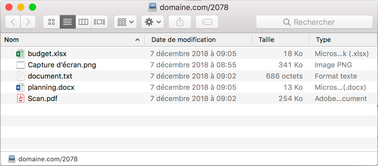 Configuration Web Disk sur Mac : Accès au compte