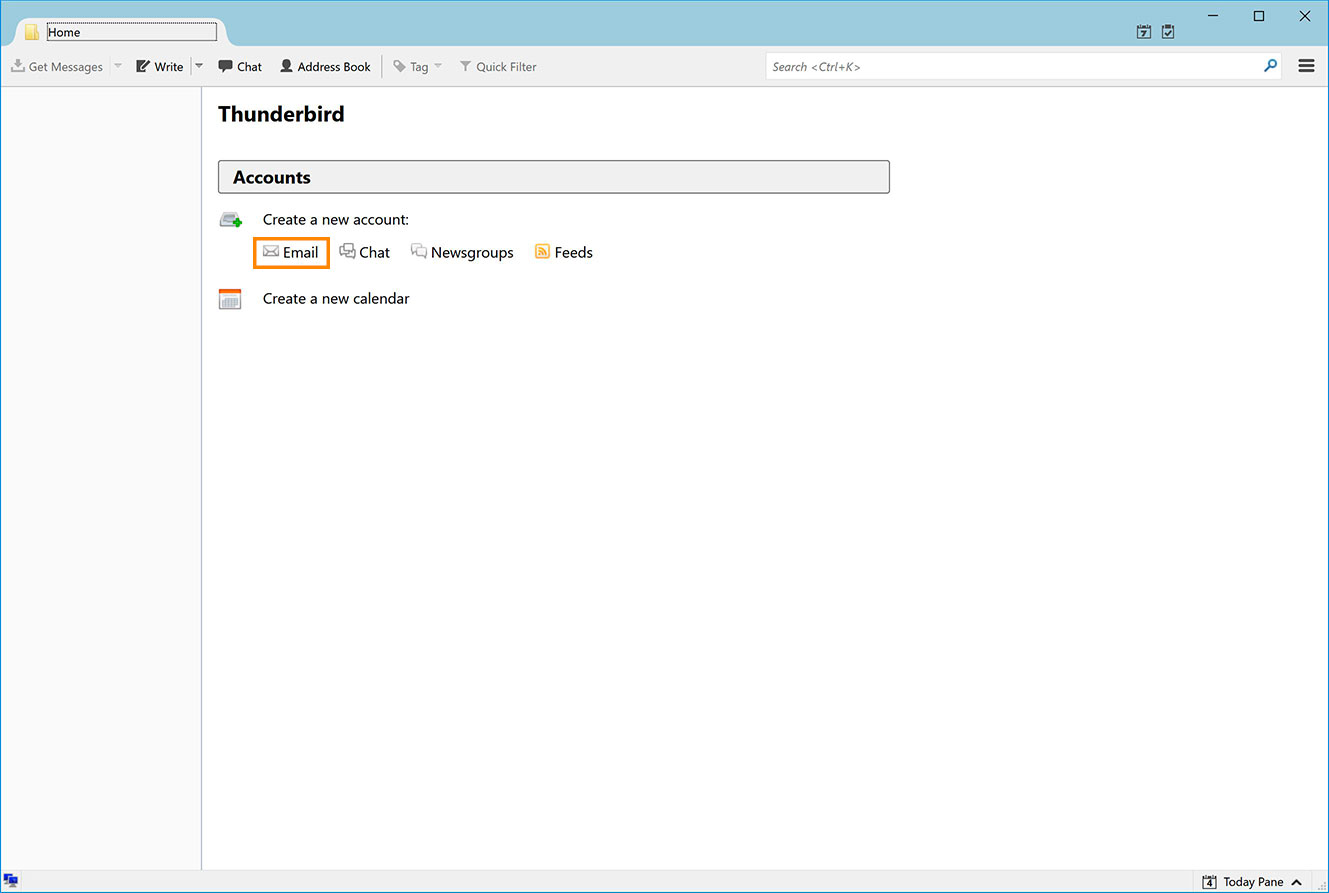 Windows : Thunderbird - Add Account