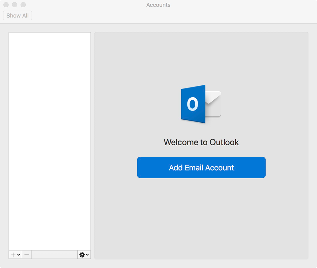 Mac : Oultook 2016 - Add Account