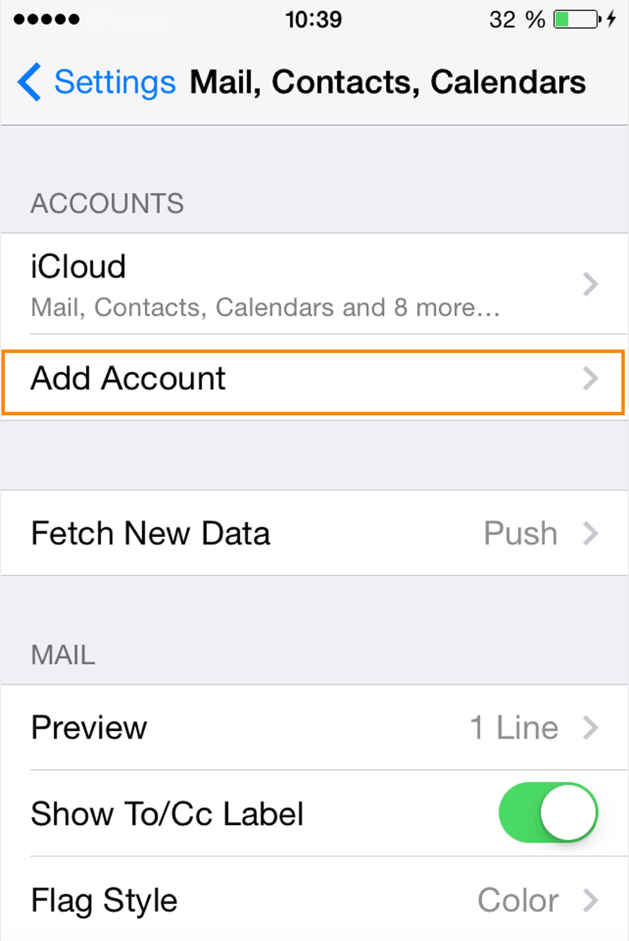 iPhone : iOS 7 - Add Account