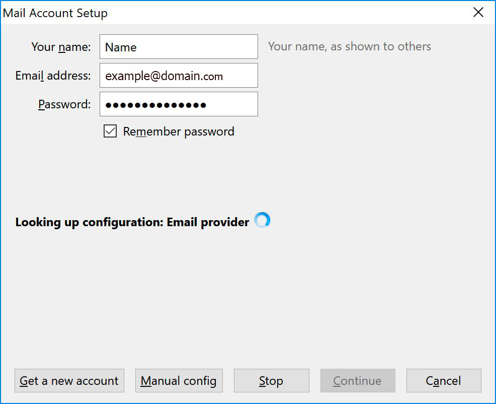 Windows : Thunderbird - Setup Account