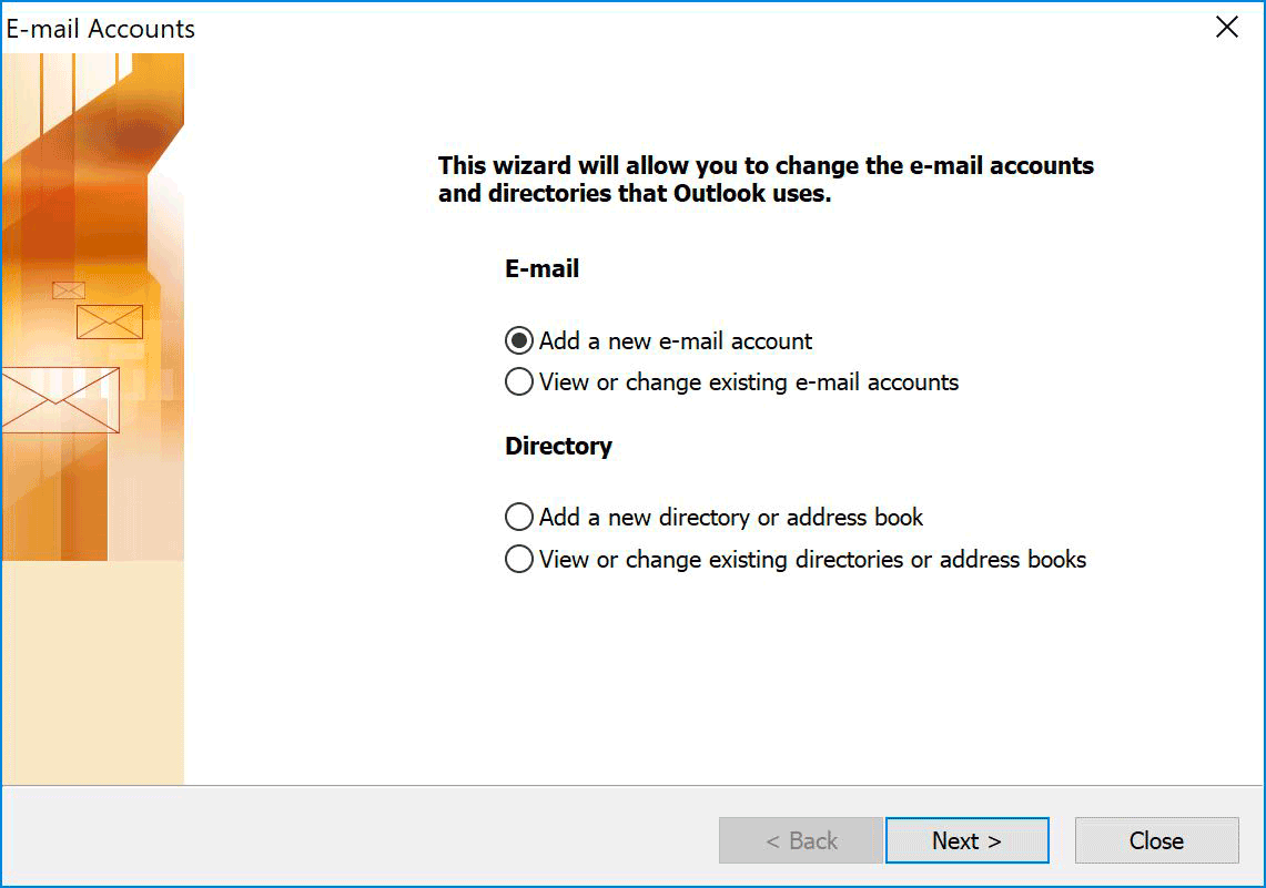 Windows : Outlook 2003 - Add Account