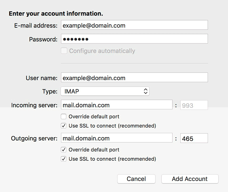 Mac : Oultook 2011 - Account Settings