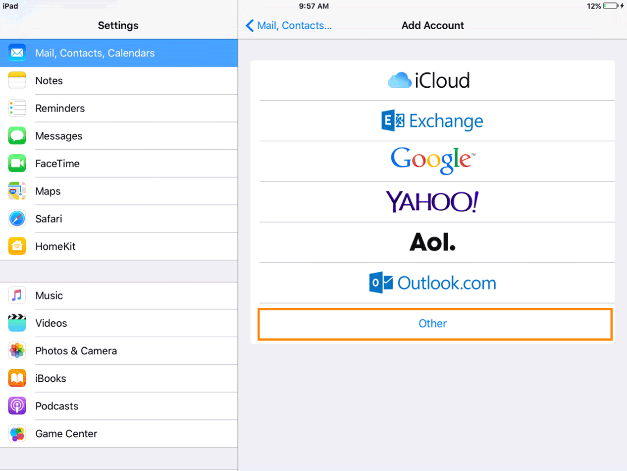 iPad : Account Type