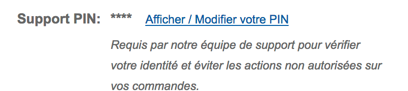 Revendeurs domaines : Support PIN