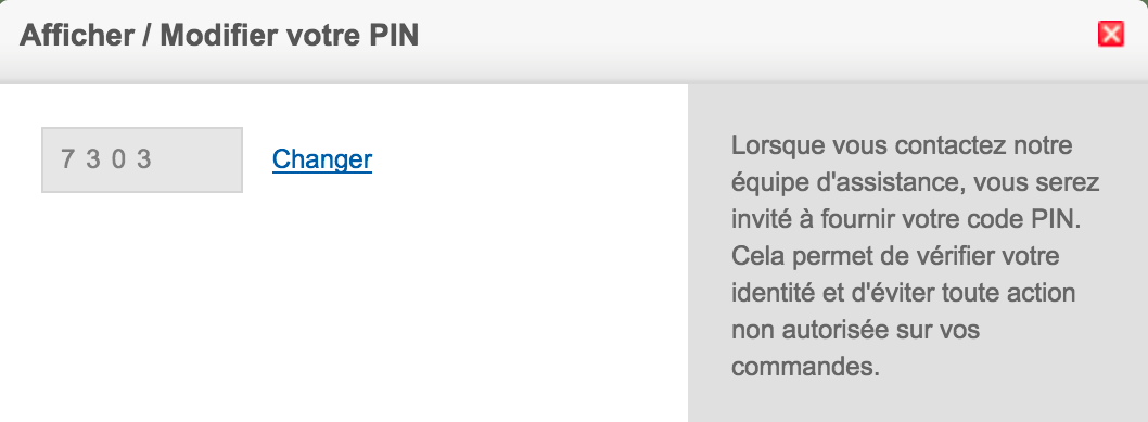Revendeurs domaines : Code PIN