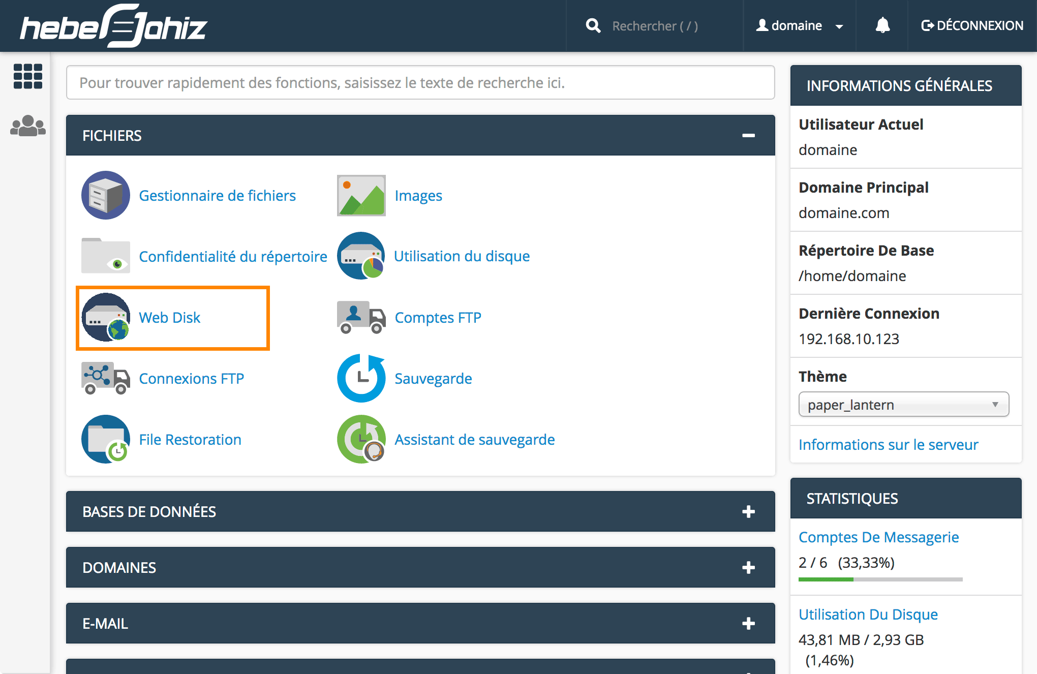 cPanel: Web Disk