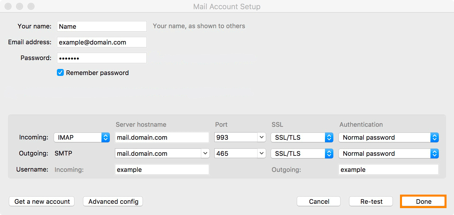 Mac : Thunderbird - Account Setup Complete