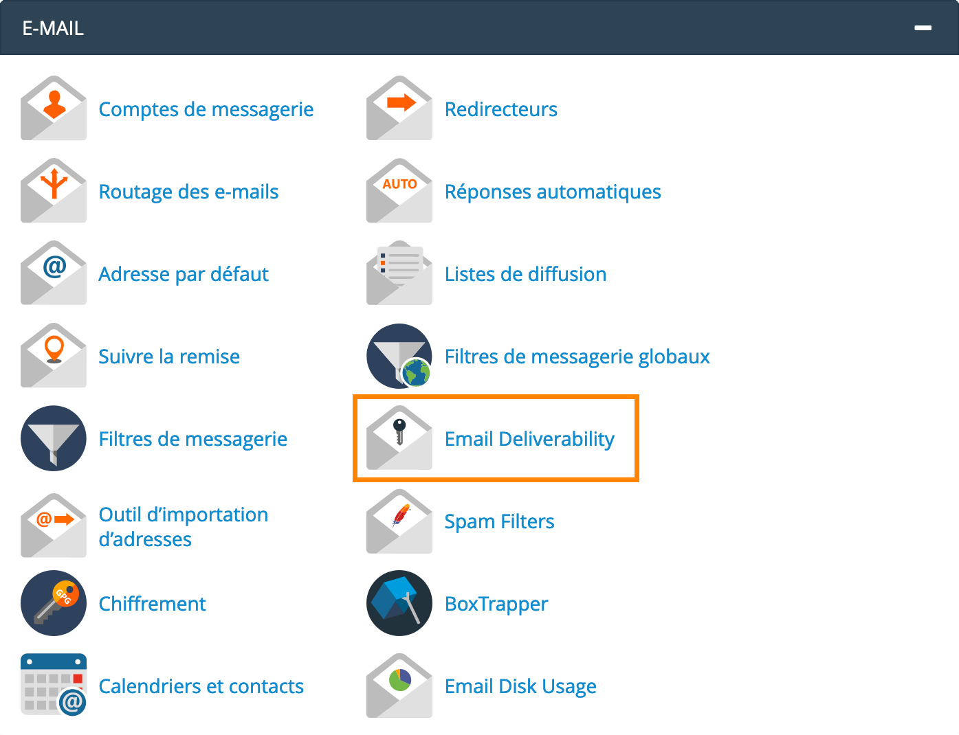 cPanel : Email Delivrability