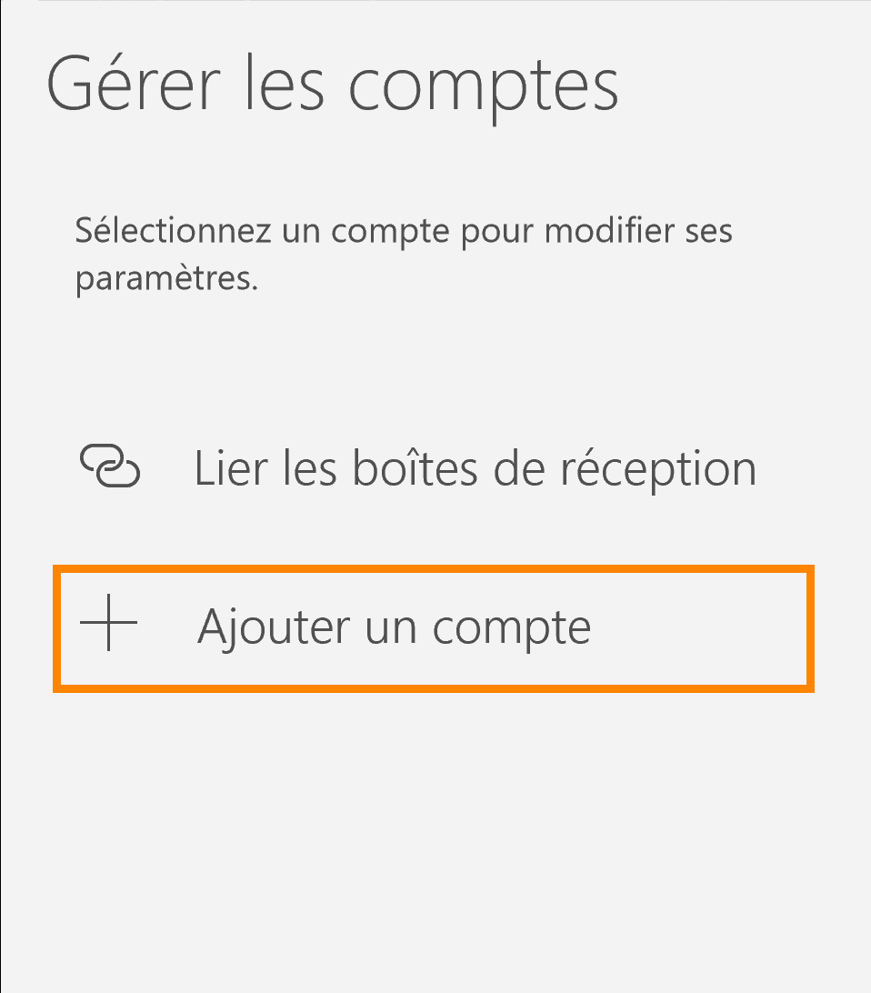 Windows 10 Courrier : Ajouter un compte