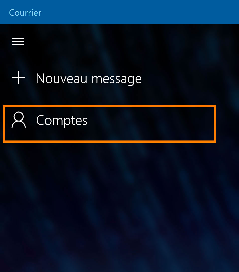 Windows 10 Courrier : Comptes