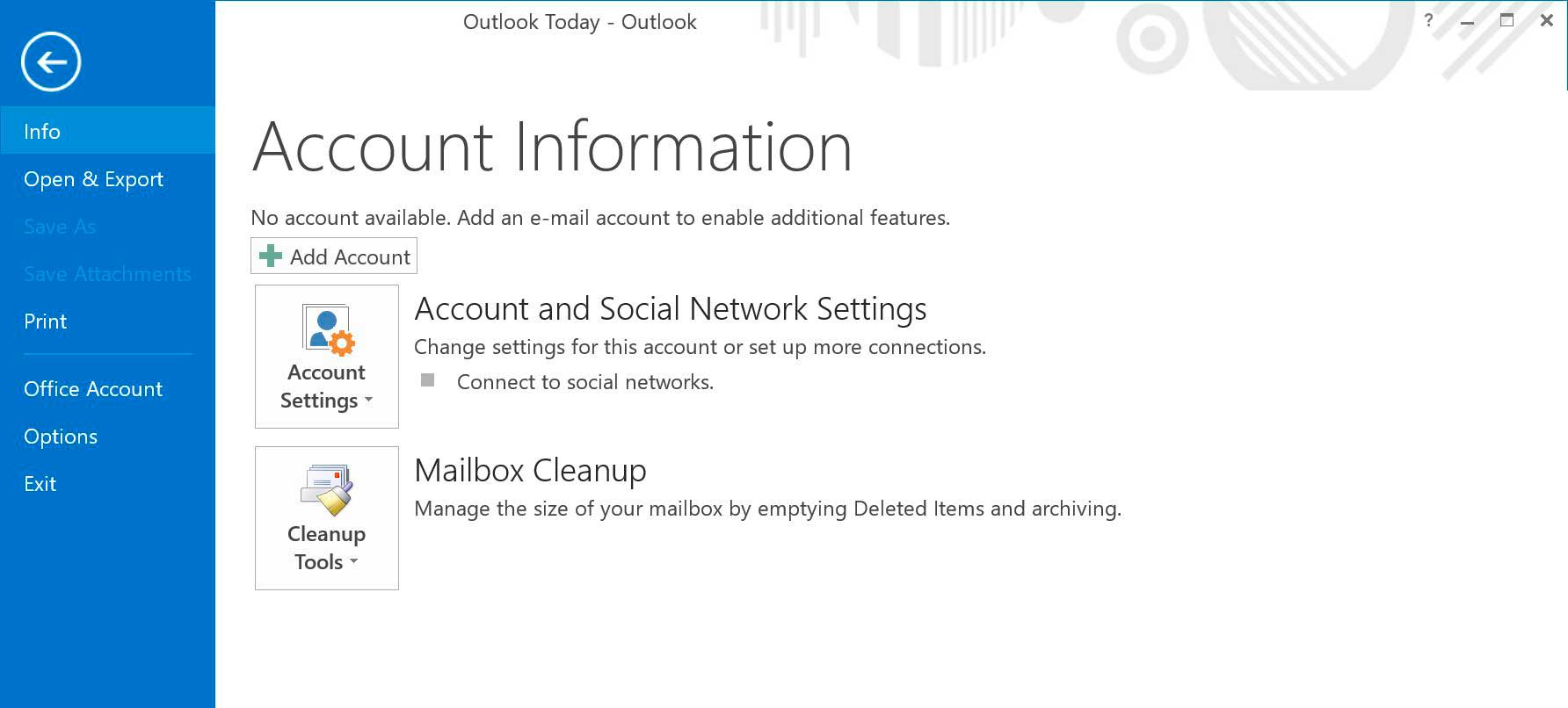 Windows : Outlook 2013 - Add Account