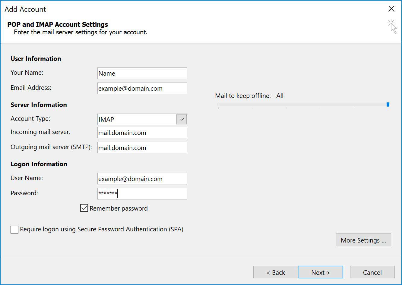 Windows : Outlook 2013 - Account Settings