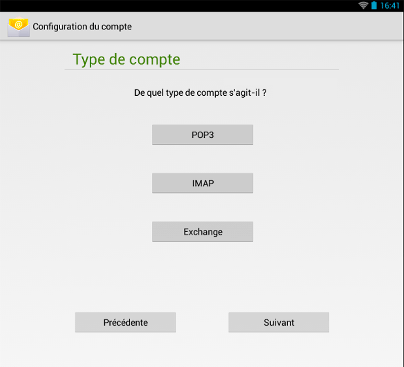 Android 4 : Compte IMAP