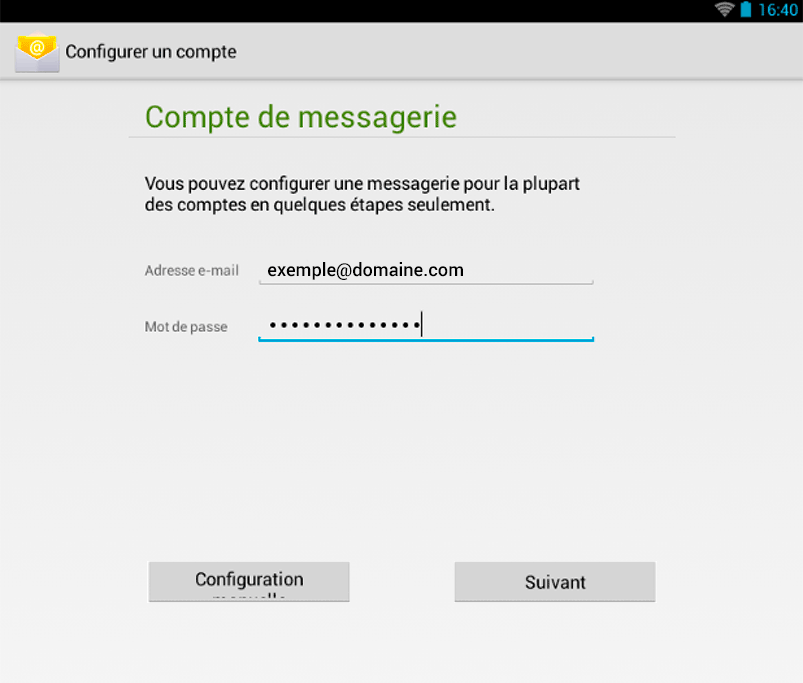 Android 4 : Configuration manuelle