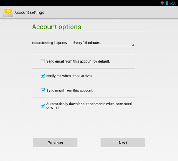 Android 4 : Account Options