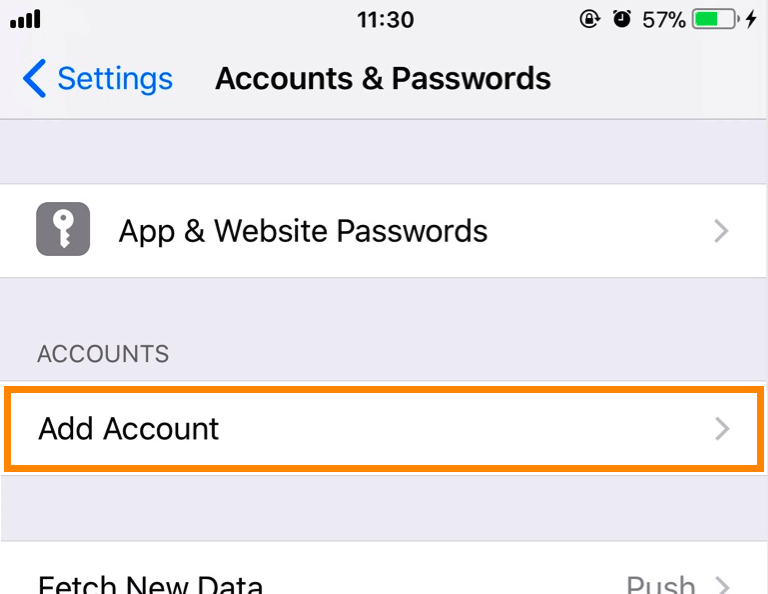 iPhone : iOS 11 - Add Account