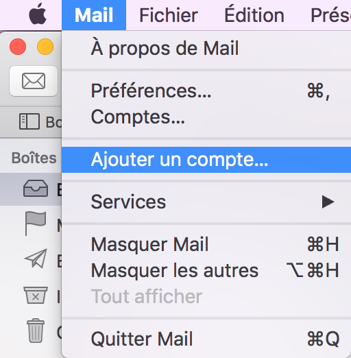 MacOS Mail : Ajouter un compte