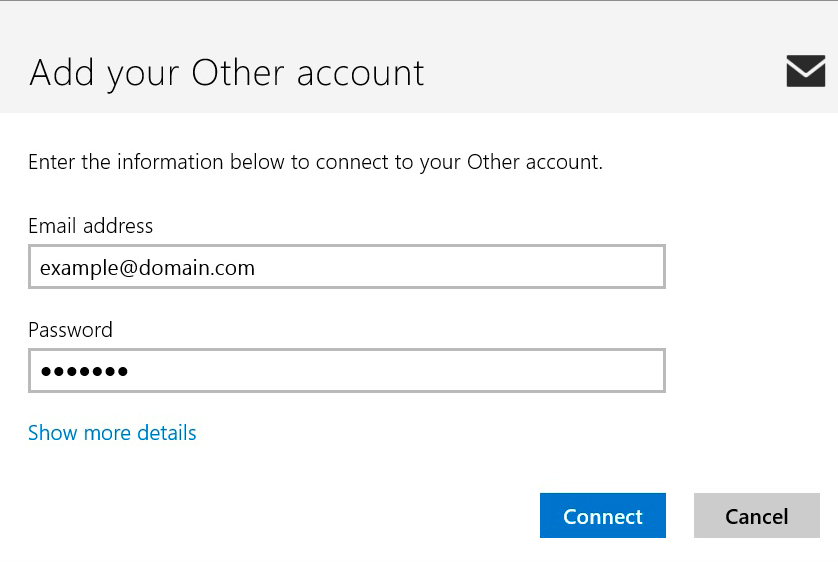 Windows 8 Mail : Account Information