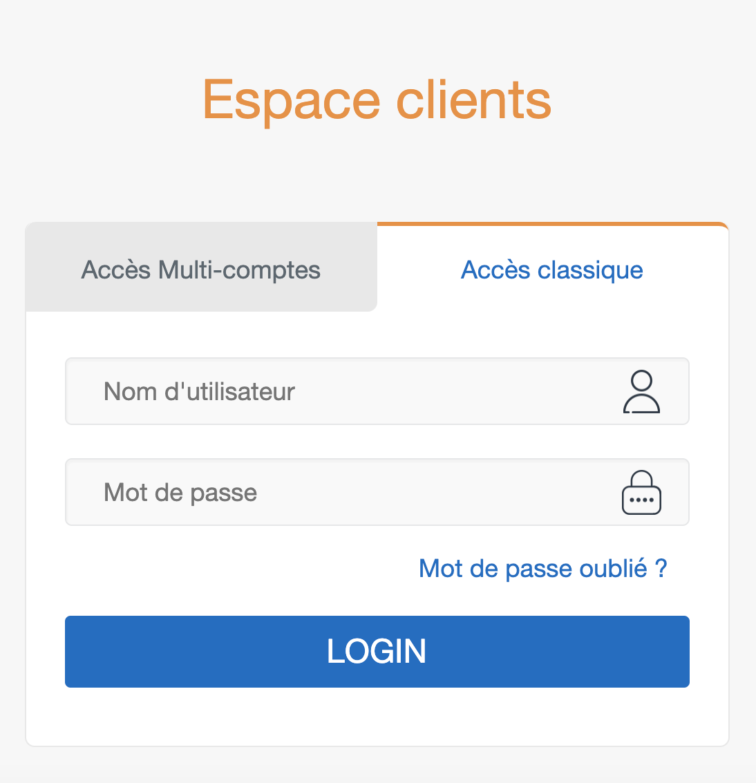 Espace Clients : Connexion