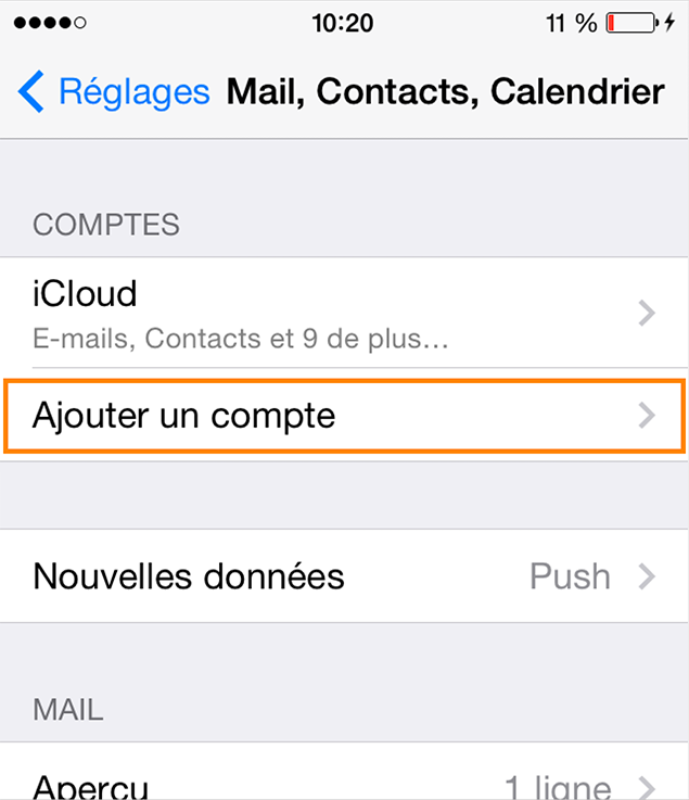 iPhone : iOS 7 - Ajouter un compte Mail