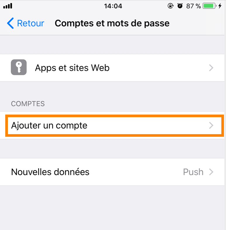 iPhone : iOS 11 - Ajouter un compte
