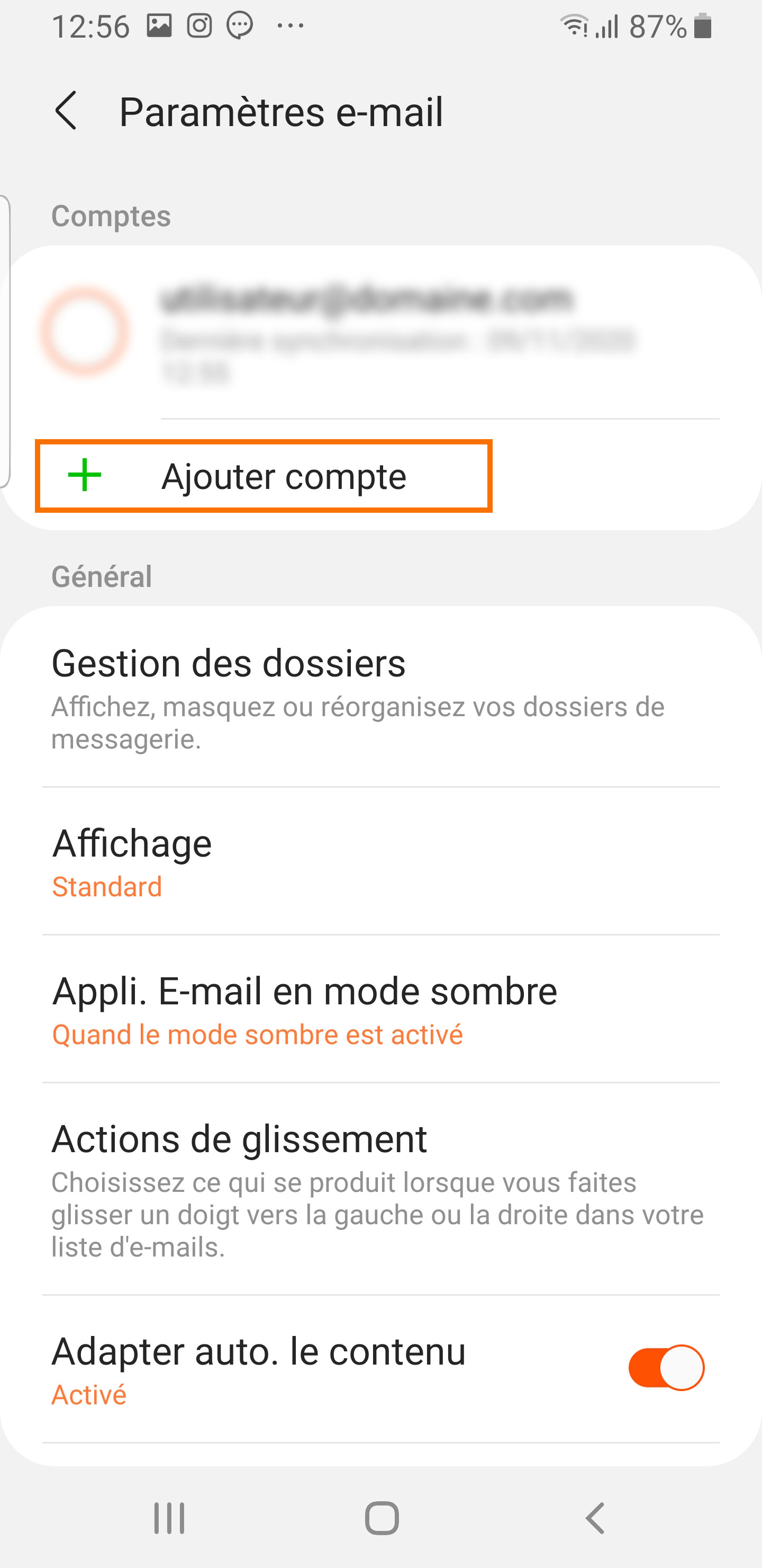 Android 5 : Ajouter un compte e-mail