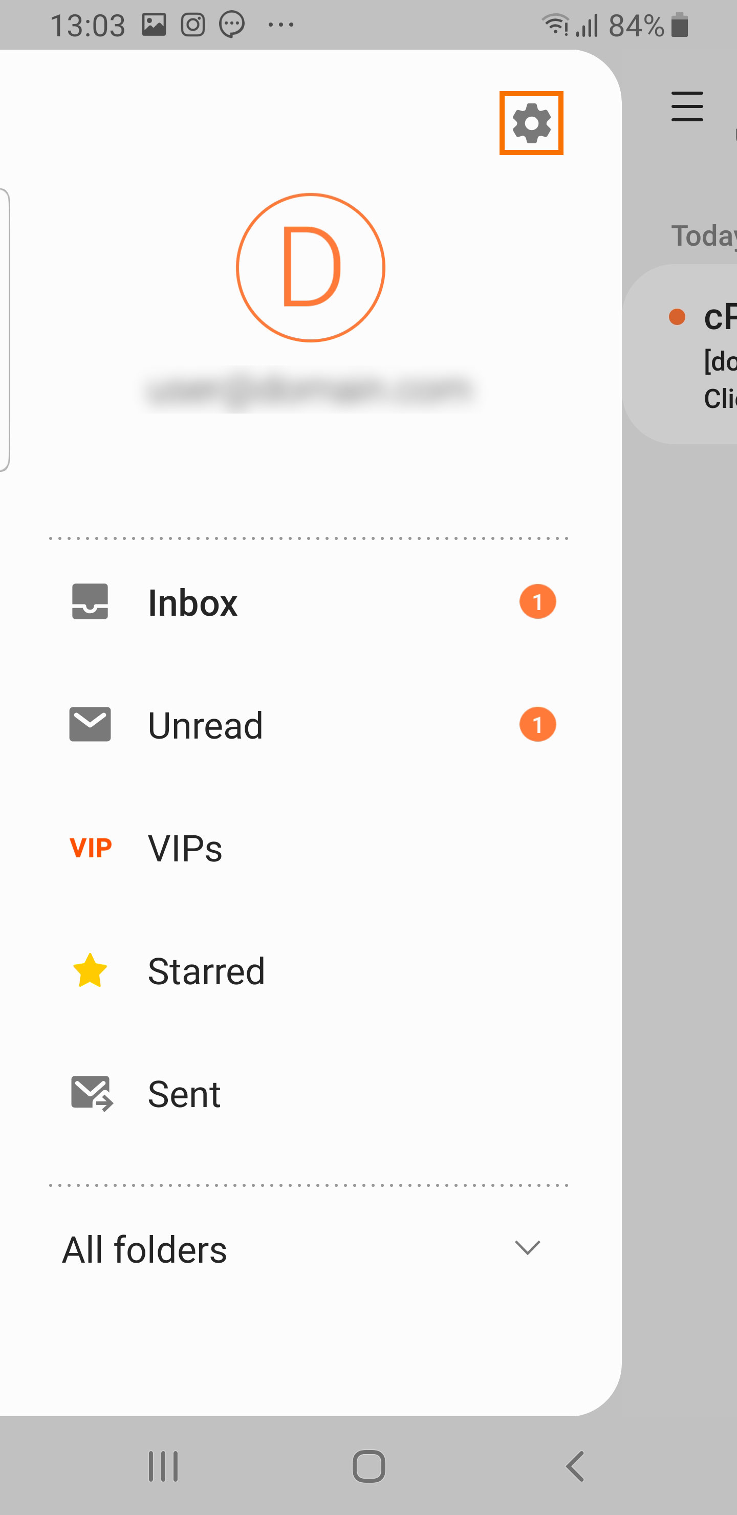 Android 5 : Email Settings
