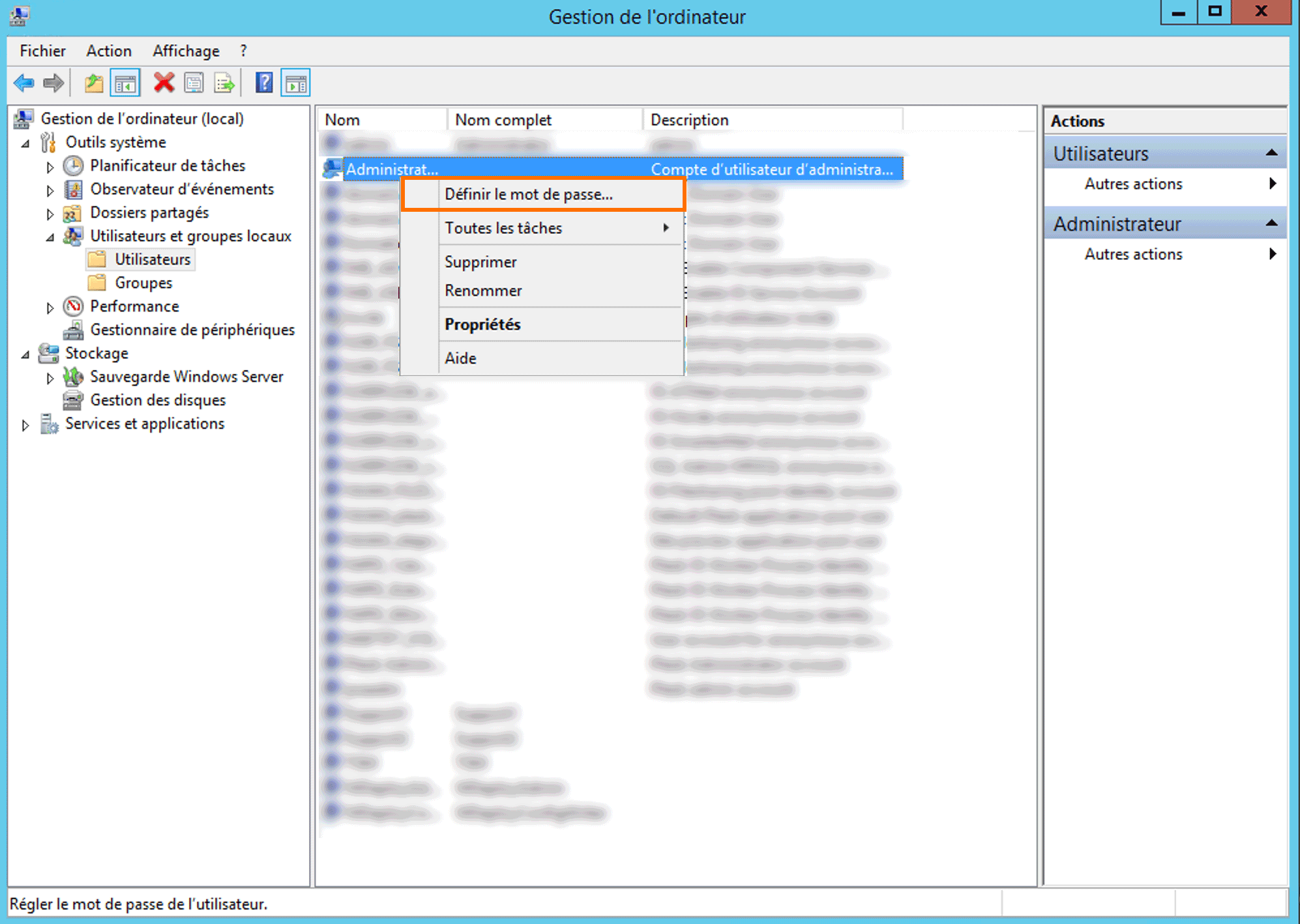 Windows Server : Définir un mot de passe