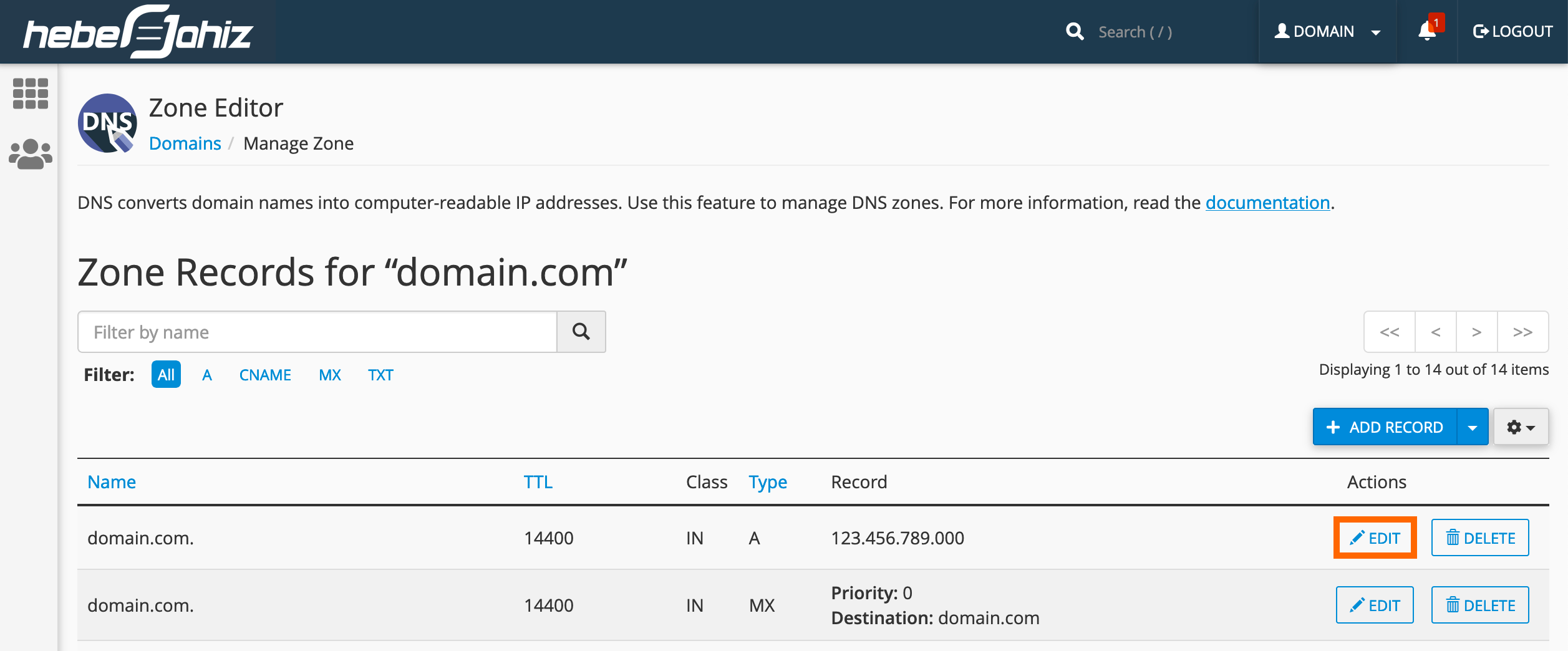 Как изменить dns в cpanel