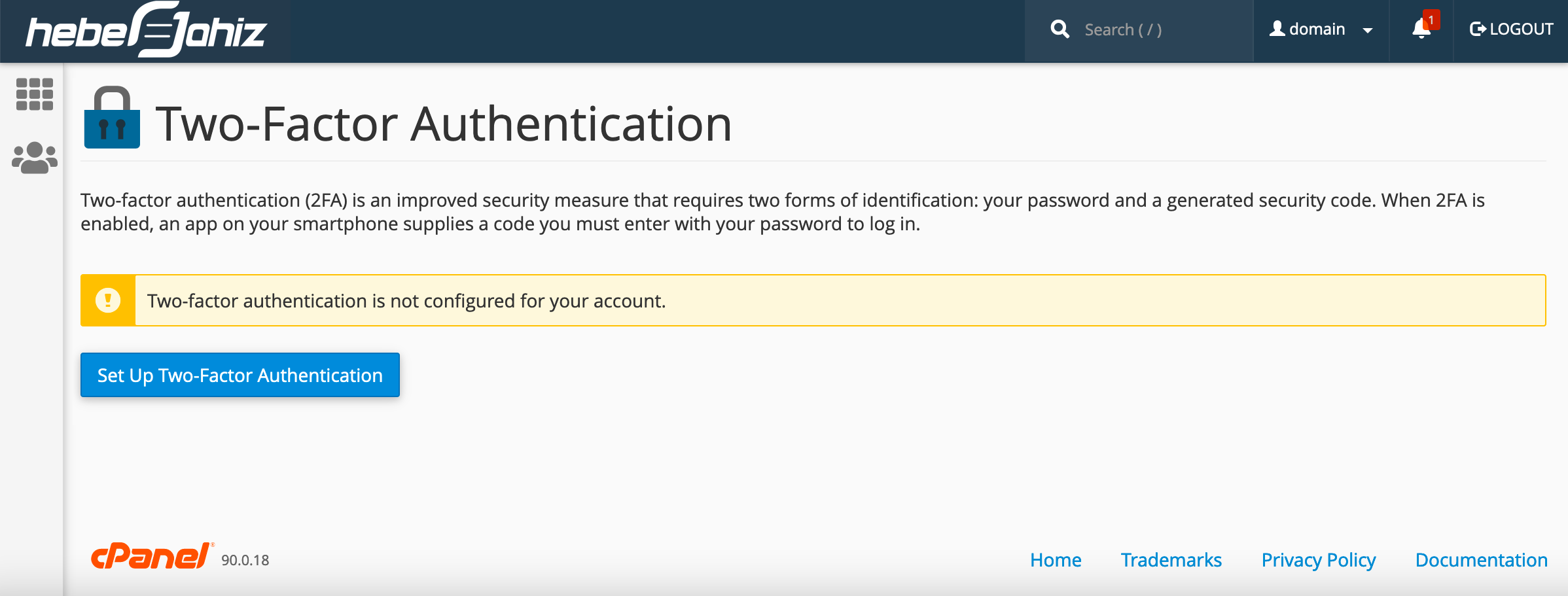 cPanel : Setup Two-Factor Authentication
