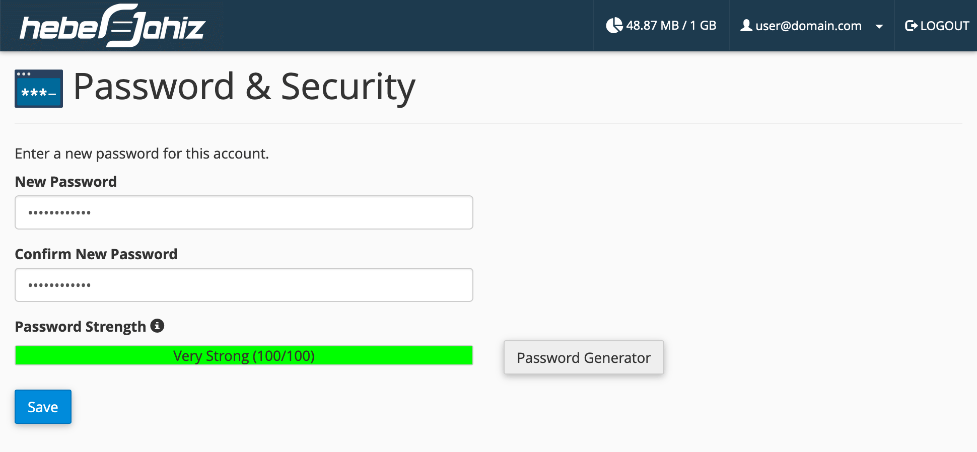 Webmail : Modify Password