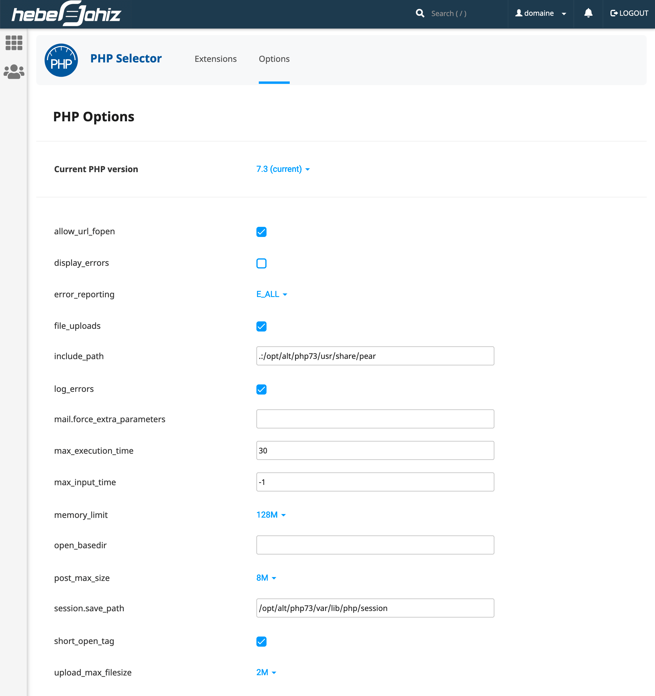 cpanel php 8