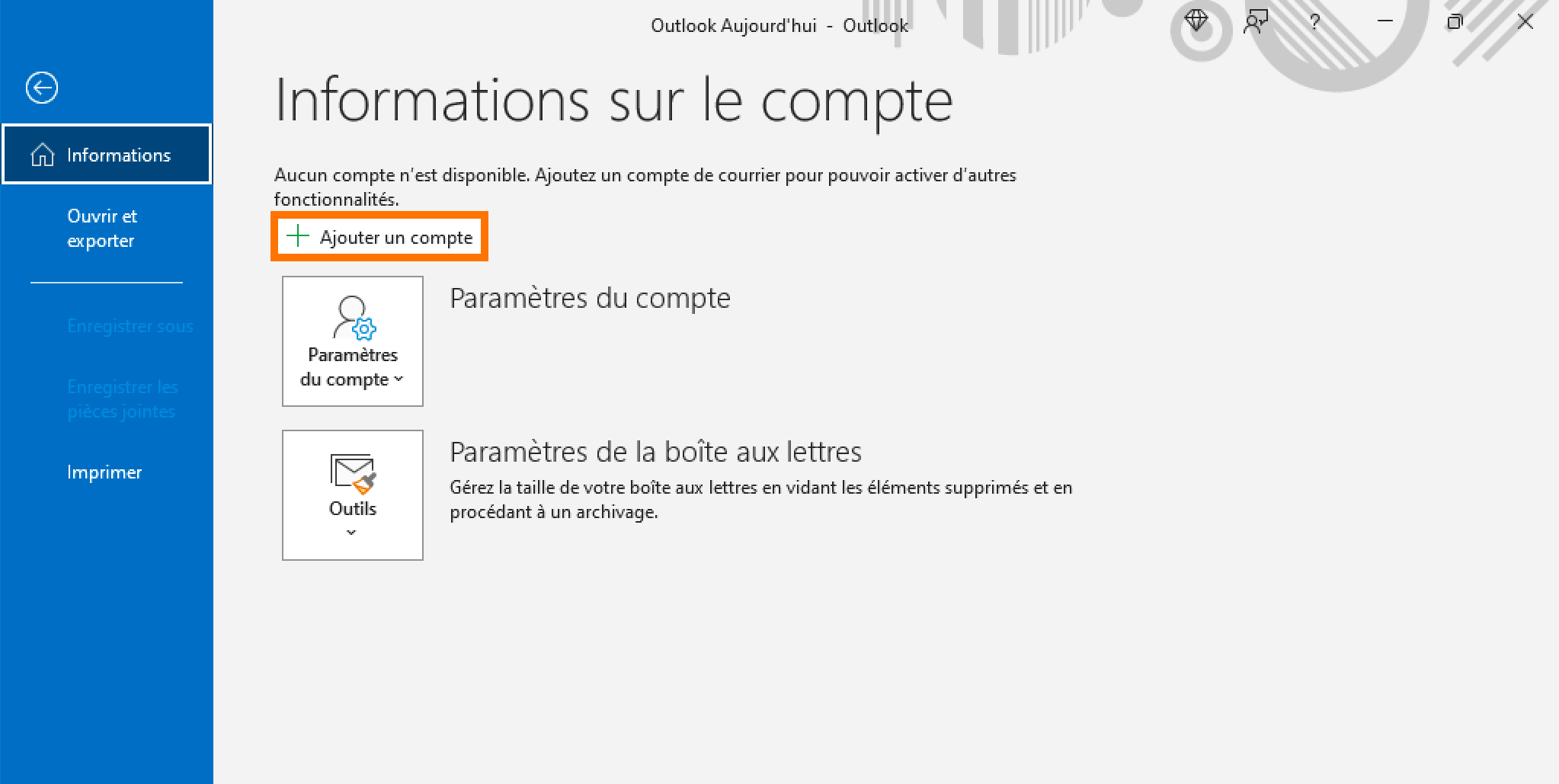 Outlook 2016 : Information