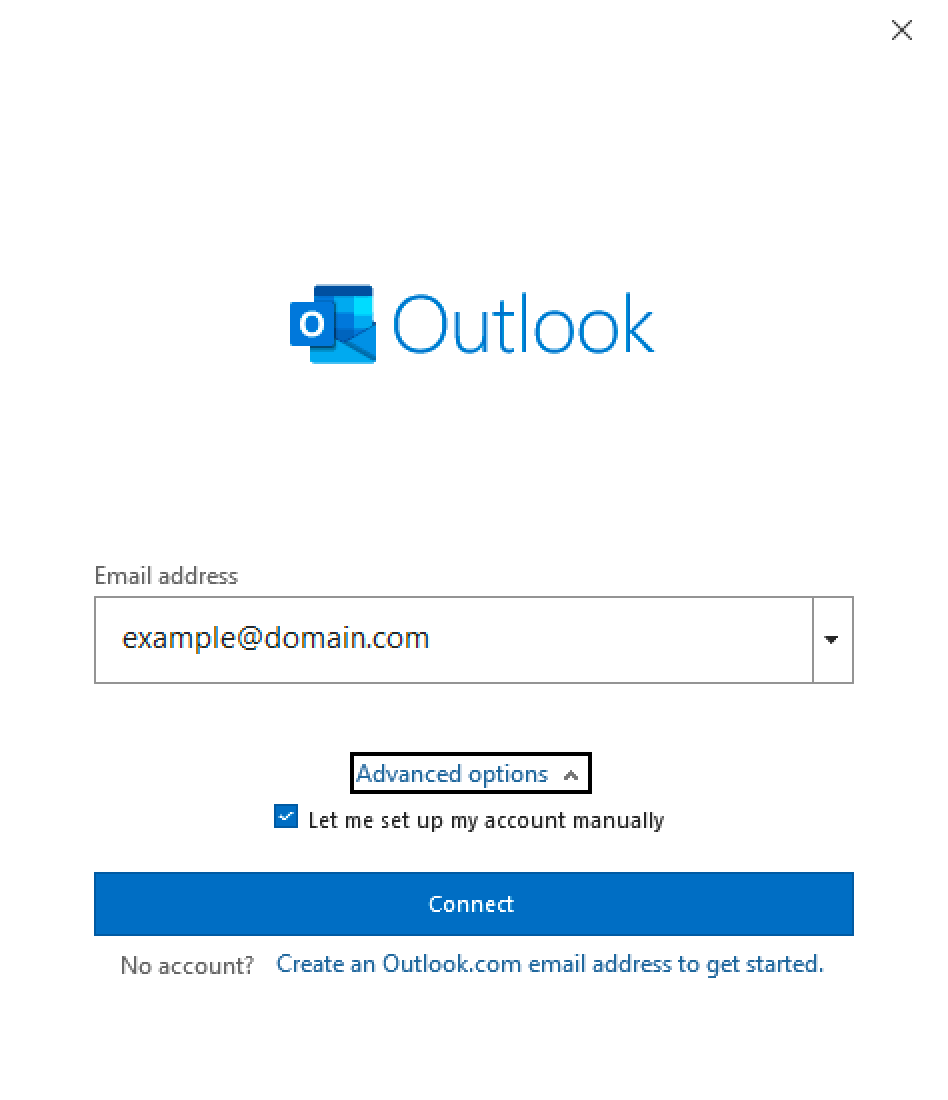 Windows : Outlook 365 - Account Manual Setup
